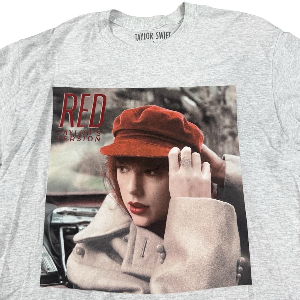 Taylor Swift Red Taylor’s Version Merch Music Long Sleeve Grey Men’s Size Large